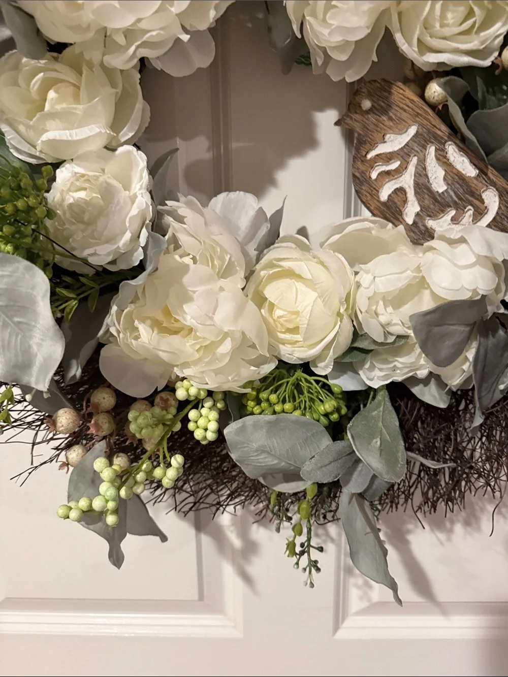 Ashland White Peony & Eucalyptus Decorative Wreath
